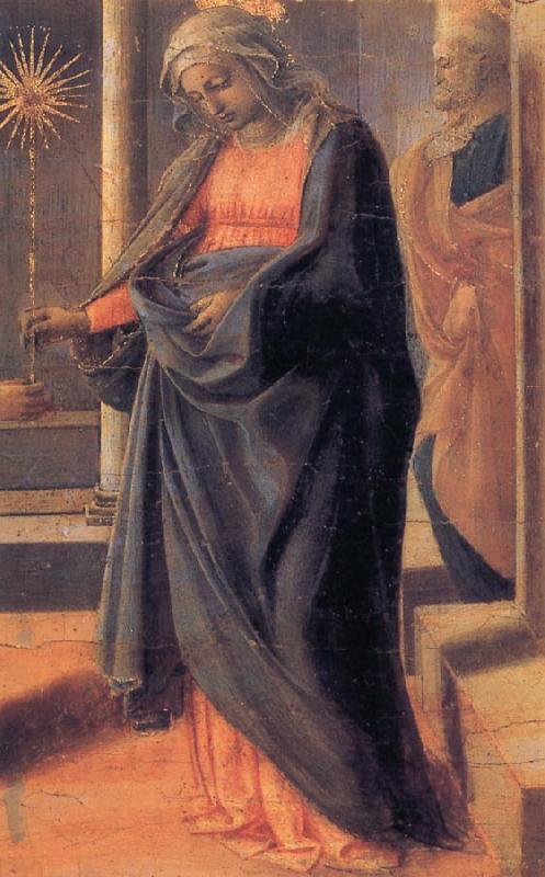Fra Filippo Lippi Annunciation of the Death of the Virgin and Arrival of the Apostle oil painting image